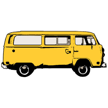 YELLOW VW VAN miss sunshine transporter profile original hippy vdub fan T-SHIRT - Photo 1 sur 1